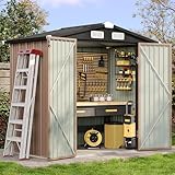 Aoxun 6.2x4 FT Shed Outdoor Storage Shed with Lockable...